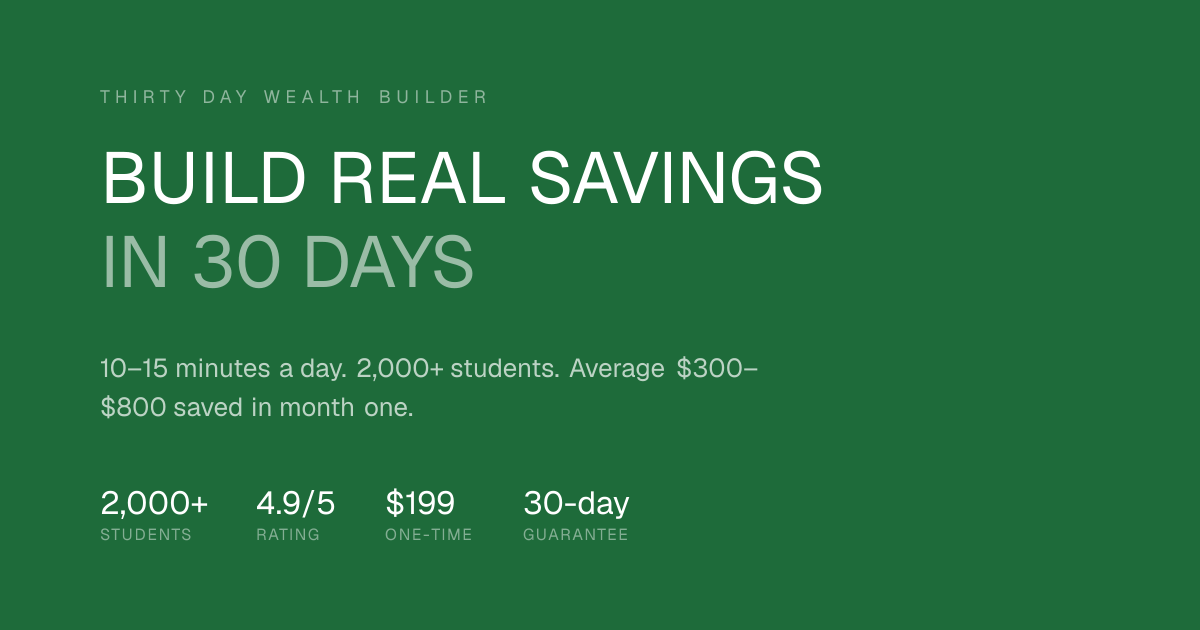 Thirty Day Wealth Builder program cover